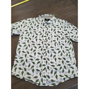 Spencer's Men's Y2K Graphic Print Funny Large Button Up Short Sleeve